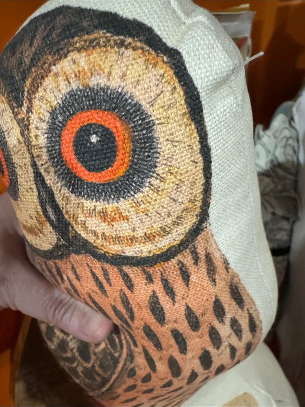 John Derian owl pillow